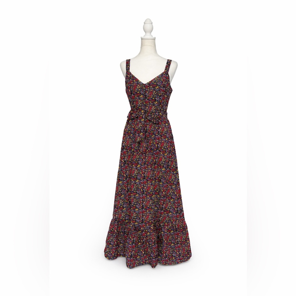 NWT / J.Crew Factory Printed tiered maxi dress in linen-cotton - Picture 4 of 10